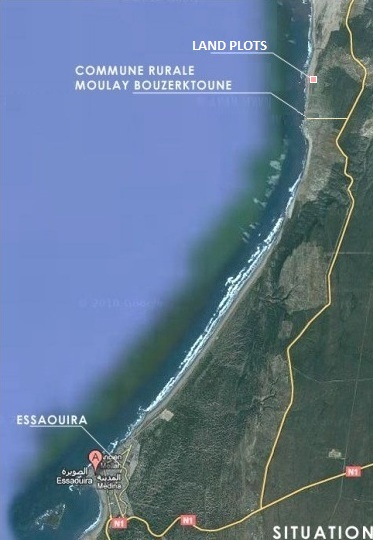 map of northern morocco and essaouira, Moulay Bouzerktoune location